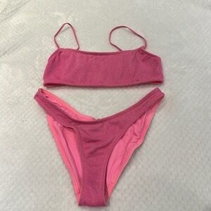 Pink Sparkle Triangl Bikini Size Medium